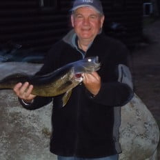 Happy walleye fisherman