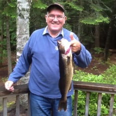 Fisherman with walleye catch