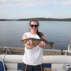 Carlee with walleye