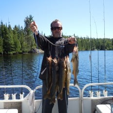 Fisherman with catches