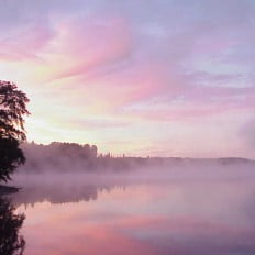 Morning Sunrise Over Lake